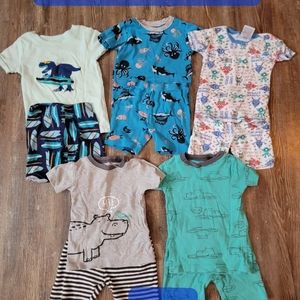 5 t-shirt/shorts pajamas sets